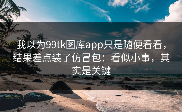 我以为99tk图库app只是随便看看，结果差点装了仿冒包：看似小事，其实是关键