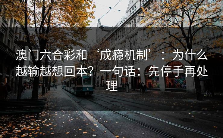 澳门六合彩和‘成瘾机制’：为什么越输越想回本？一句话：先停手再处理