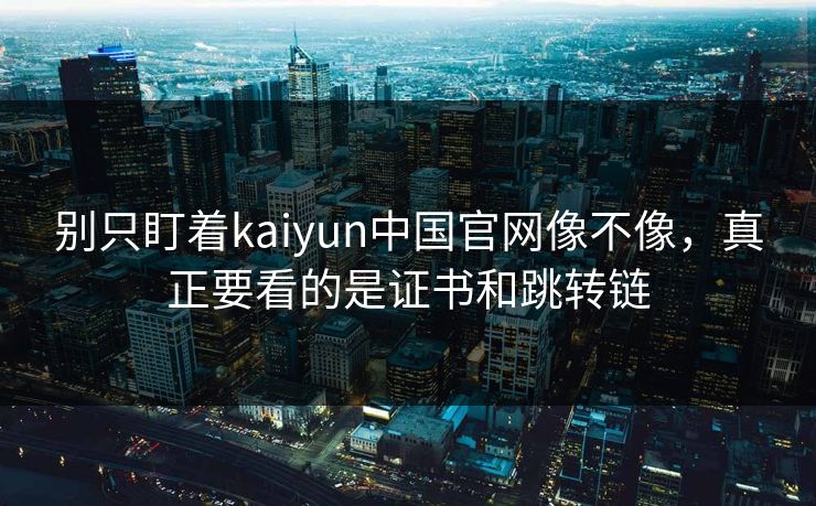 别只盯着kaiyun中国官网像不像，真正要看的是证书和跳转链