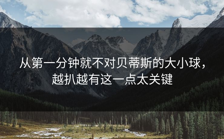 从第一分钟就不对贝蒂斯的大小球，越扒越有这一点太关键